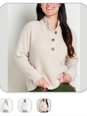 Women's Moss Point Henley Sweater - Gray